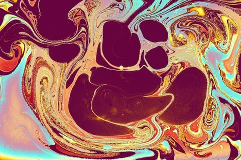 Abstract creative marbling pattern texture. Traditional art of Ebru marbling. Stock Photos