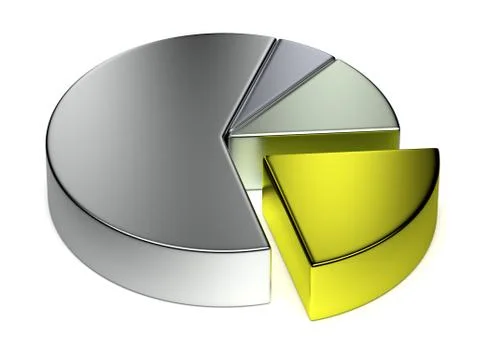 Abstract creative metal pie chart Stock Illustration