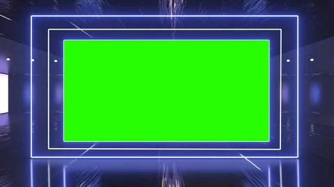 Abstract creative metal stage and led, neon blank billboard, border. Video stock 115125553