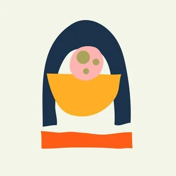 Abstract creative minimalist hand-painted illustrations for wall decoration Stock-Illustration