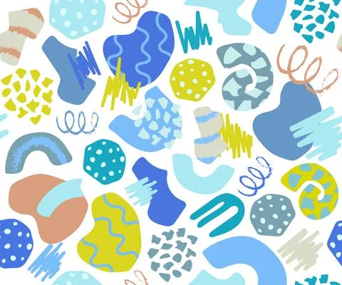 Abstract creative modern background of elements. Trendy seamless pattern. Col Stockillustratie