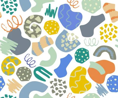 Abstract creative modern background of elements. Trendy seamless pattern. Col Stock Illustration