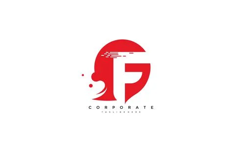 Abstract Creative Modern Bubble Chat Dots Element Letter F Logo Design Stock Illustration