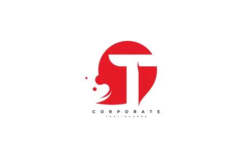 Abstract Creative Modern Bubble Chat Dots Element Letter T Logo Design Stock Illustration