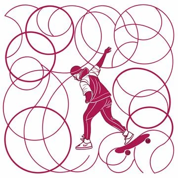 Abstract Creative Motion Dynamic Curves and Shapes Stock Illustration