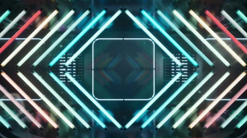 Abstract Creative Neon Background. Speed of Light. Neon Glowing Rays in Motion Stock Footage 279725214