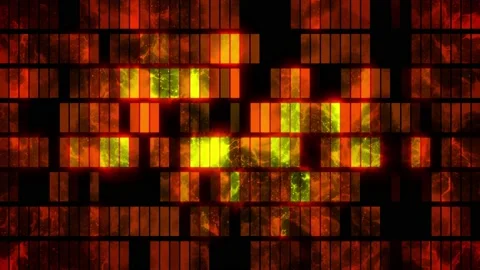 Abstract creative neon borders, mosaic tiles with fire background. Shiny, glo Stock Footage 147004646