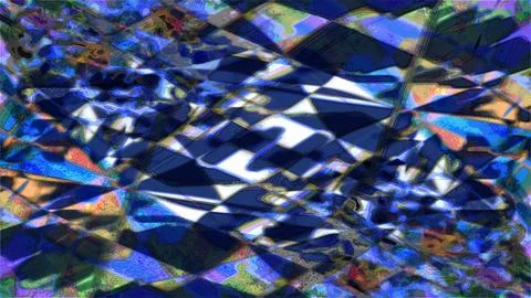 Abstract creative neon colored ink isomatric painting blue and white color Stock Illustration