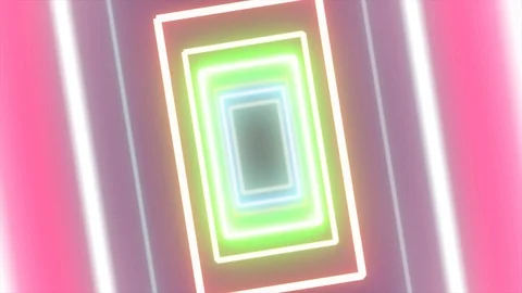 Abstract creative neon square floor. Led and colorful lights Stock Footage 114015396