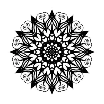 Abstract creative new art style hand drawn black and white colorful mandala Stock Illustration