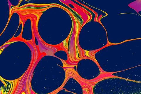 Abstract creative round marble pattern texture. Traditional art of Ebru marbl Stock Illustration