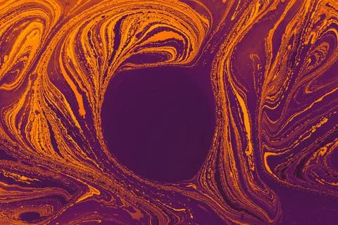 Abstract creative round marble pattern texture. Traditional art of Ebru marbl Stock Photos