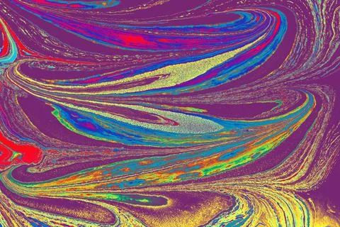 Abstract creative round marble pattern texture. Traditional art of Ebru marbl Stock Photos