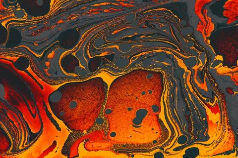 Abstract creative round marble pattern texture. Traditional art of Ebru marbl Stock Photos