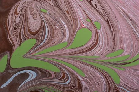 Abstract creative round marble pattern texture. Traditional art of Ebru marbl Stock Photos