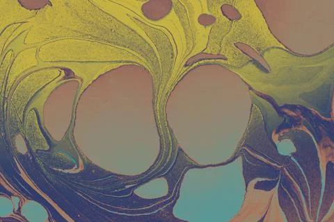 Abstract creative round marble pattern texture. Traditional art of Ebru marbl Stock Photos