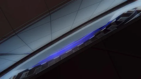 Abstract creative sci-fi, hi-tech studio, circular rotating stage concept.  Stock Footage 123871379