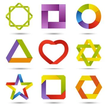 Abstract creative signs set 스톡 일러스트