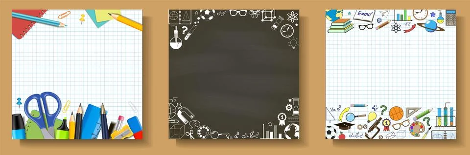 Abstract creative social network school vector template Illustrazione stock