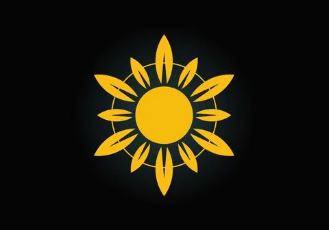 Abstract creative sun logo design, Summer Sun Logo, Sunburst icon sign symbol Stock Illustration