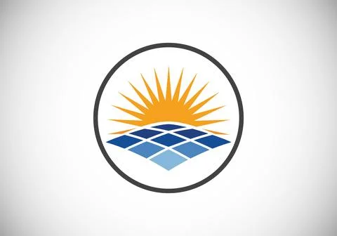 Abstract creative sun logo design, Summer Sun Logo, Sunburst icon sign symbol Stock Illustration