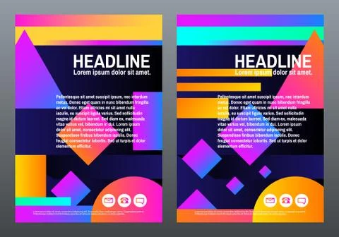 Abstract creative templates. Covers with geometric design. Bright gradients Stock Illustration