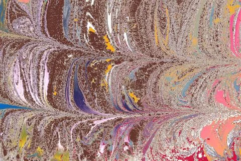 Abstract creative texture design of marbling pattern for fabric. The traditio Stock Photos