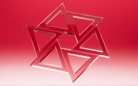 Abstract creative triangular glass geometric figures background, 3d rendering Stockillustratie