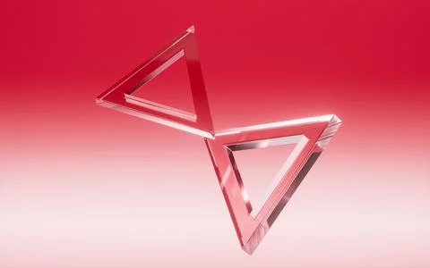 Abstract creative triangular glass geometric figures background, 3d rendering Illustrazione stock