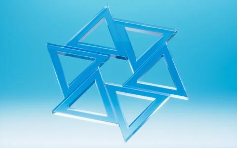 Abstract creative triangular glass geometric figures background, 3d rendering Illustrazione stock