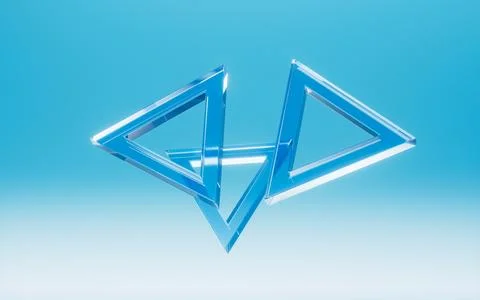 Abstract creative triangular glass geometric figures background, 3d rendering Illustrazione stock