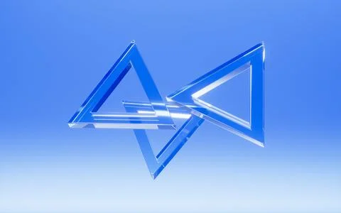 Abstract creative triangular glass geometric figures background, 3d rendering Stock Illustration