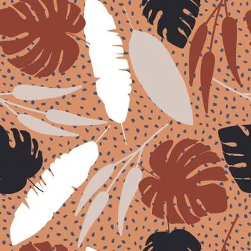 Abstract creative tropical seamless pattern on background. 스톡 일러스트