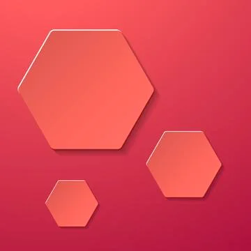 Abstract creative vector collage with hexagonal paper plates. 스톡 일러스트