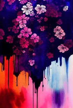 Abstract creative watercolor plant pattern 스톡 일러스트