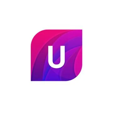 Abstract creative web icon company U sign letter logo vector design Stock Illustration