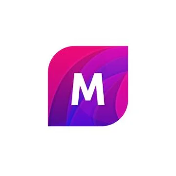 Abstract creative web icon company M sign letter logo vector design Stock Illustration