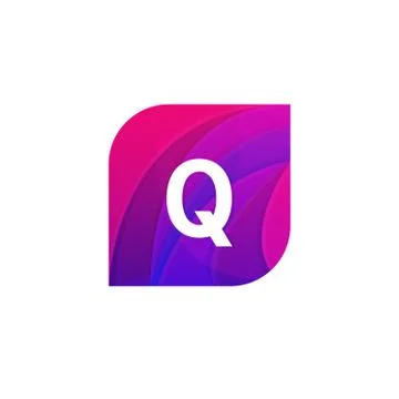 Abstract creative web icon company Q sign letter logo vector design Stock Illustration
