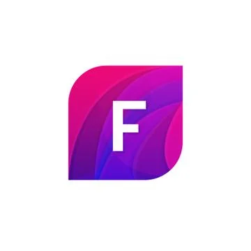 Abstract creative web icon company F sign letter logo vector design Stock Illustration