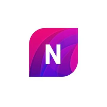 Abstract creative web icon company N sign letter logo vector design Stock Illustration