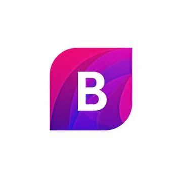 Abstract creative web icon company B sign letter logo vector design Stock Illustration