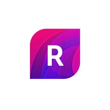 Abstract creative web icon company R sign letter logo vector design Stock Illustration