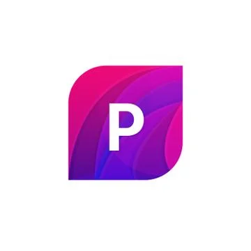 Abstract creative web icon company P sign letter logo vector design Stock Illustration