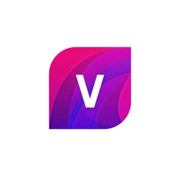 Abstract creative web icon company V sign letter logo vector design Stock Illustration