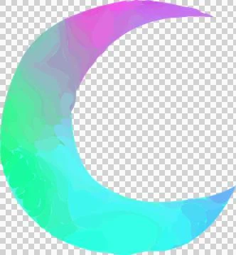 Abstract crescent is floating in transparent background, featuring painterly 库存插图