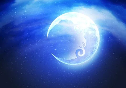 Abstract Crescent Moon Stock Illustration