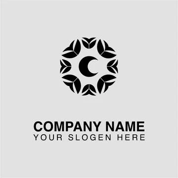 Abstract crescent moon logo design for company branding and identity with unique Stock Illustration