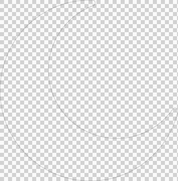 Abstract crescent moon shape is floating in flat line art design, transparent Stock Illustration