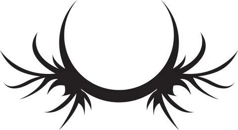 Abstract Crescent Moon Symbol with Spreading Tentacles Illustrazione stock