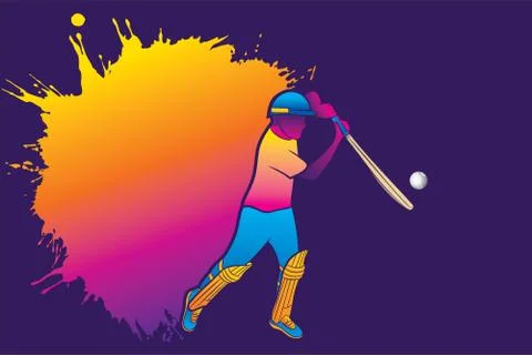 Abstract cricket player design Illustrazione stock